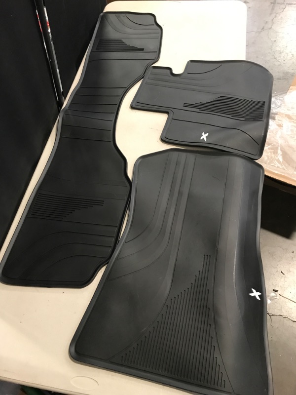 Photo 1 of Car Floor Mats Custom Fit for BMW X6 (G06) 2020-2025 Black White Rubber Auto Liner Mats All Weather Protection Heavy Duty Odorless