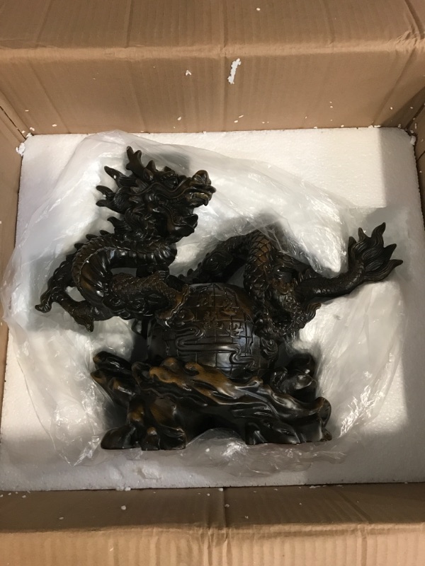 Photo 1 of FUNSXBUG X-Large 15.5 INCH Chinese Feng Shui Dragon Statue Sculpture Figurines Feng Shui Decor Home Office Desktop Decoration Good Lucky Gifts