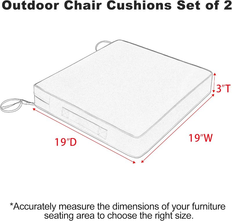 Photo 2 of  Chair Cushions, Fade-Resistant Patio Furniture Cushions Outdoor Square Chair Pads 