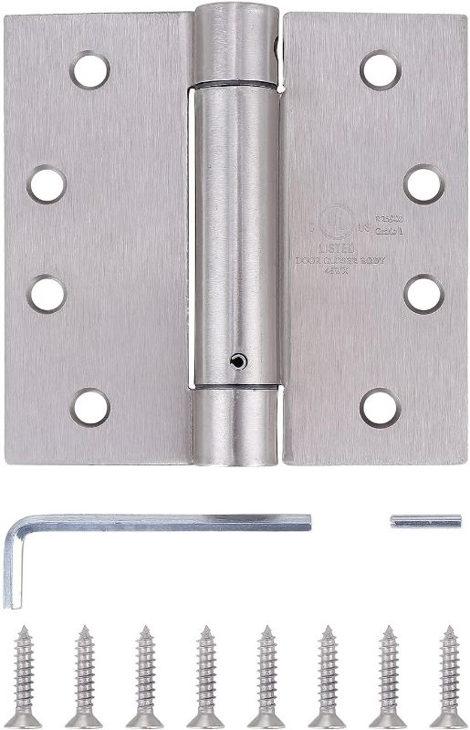 Photo 1 of `esidential Sating Nickel Finish Reversible Self Closing Door Hinges - Squared Corners Auto Close Spring Hinge, Self Closing Hinges 