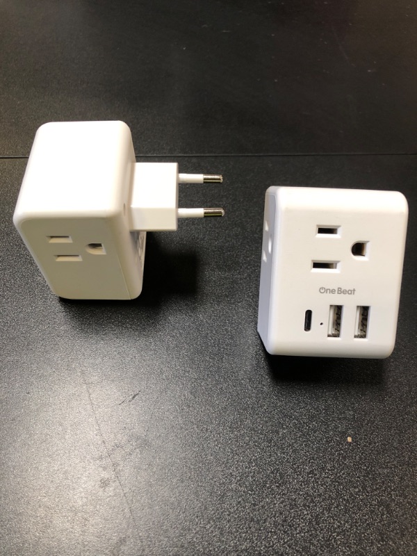 Photo 2 of ?2-Pack? European Travel Plug Adapter, International Power Plug Adapter with 3 Outlets 3 USB Charging Ports(2 USB C), Type C Plug Adapter Travel Essentials to Most Europe Spain Italy France Germany