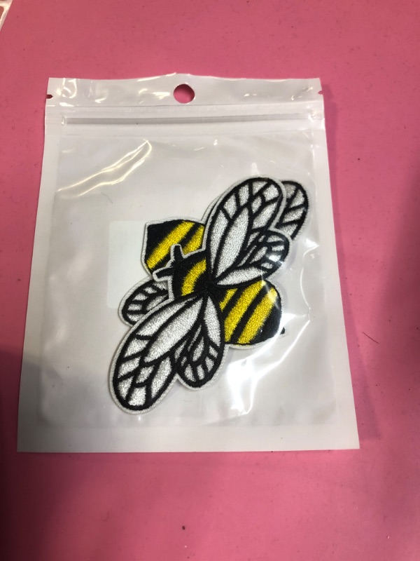 Photo 2 of 2 pieces BUMBLEBEE Iron On Patch Applique Animal Insect Honey Bee Motif Fabric Decal 3.5 x 1.8 inches (8.8 x 4.5 cm)