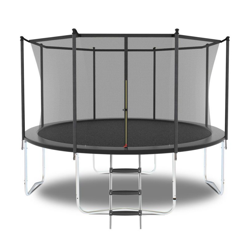 Photo 1 of 8FT Trampoline with Safety Enclosure Net, Outdoor Trampoline with Heavy Duty Jumping Mat and Spring Cover Padding for Kids and Adults W2031125276
