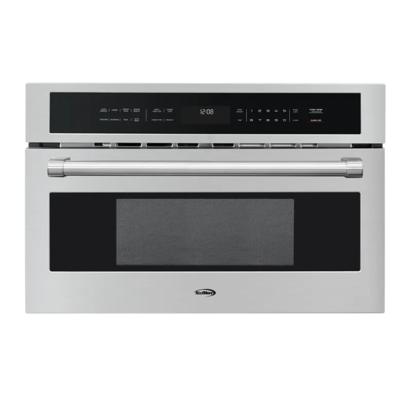 Photo 1 of 30 in. Built-In Microwave with Convection Oven and Air Fryer, 1.6 cu. ft. Capacity in Stainless-Steel (KM-CWO30-SS)
