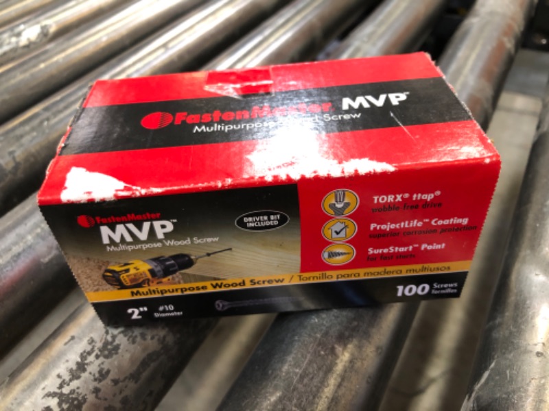 Photo 1 of #10 x 2 in. Torx TTAP Drive Suresink Flat Head MVP Multi-Purpose Wood Screw (100-Pack)
