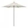 Photo 1 of 9 ft. Wood-Grain Steel Push Lift Market Patio Umbrella in Polyester Natural Fabric
