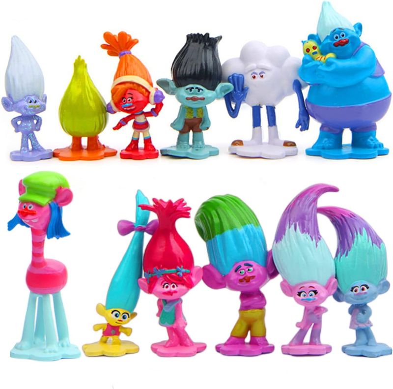 Photo 1 of  BAMMY 12 Pack Troll Action Figures, 1.58-2.7 Inch Troll Dolls for Easter, Halloween, Christmas Decorations, Great Gift for Your Kids (12 PCS)
