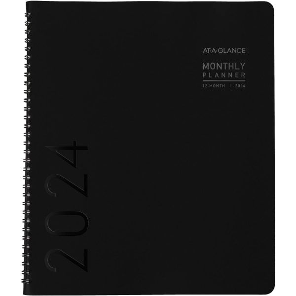 Photo 1 of At-a-GLANCE Contemporary Monthly Planner, Premium Paper, 11 X 9, Black Cover, 12-month (jan to Dec): 2024 ( AAG70260X05 )
