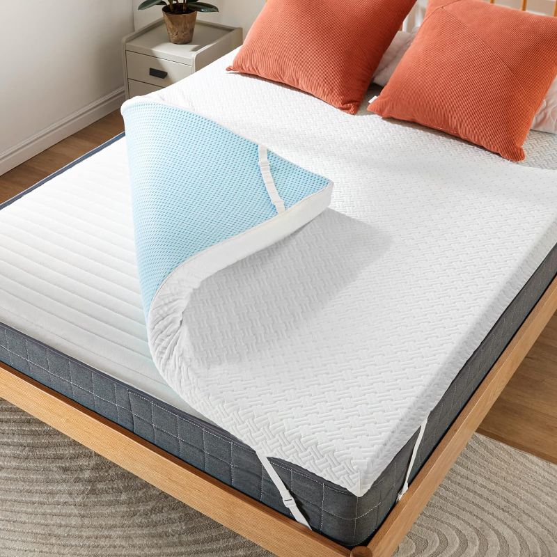 Photo 1 of  3 Inch Twin Mattress Topper, CertiPUR-US Certified Memory Foam, Removable & Washable Cover, Cooling Gel Infused Bed Topper, Twin