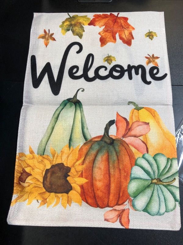 Photo 1 of Autumn Garden Flag, Welcome Fall Garden Flags For Outside, Outdoor Fall Decorations For Yard, Double-Sided Flag