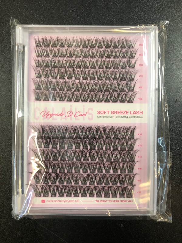 Photo 2 of CALAILIS Lash Clusters 156Pcs D Curl Cluster Lashes DIY Lash Extensions Soft and Reusable Eyelash Clusters Mega Volume Super Thin Band Wispy Individual Lashes (PTX16, D-10-16MIX)