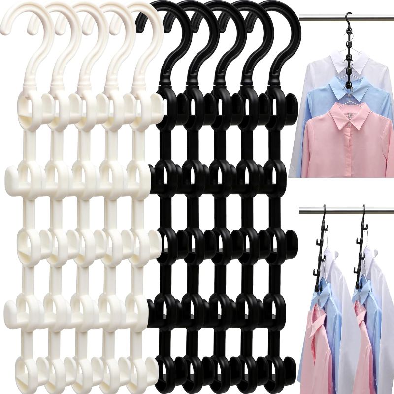 Photo 1 of 10 Pack Closet-Organizer,Clothes-Hanger for Closet-Organizers-and-Storage,Home-Organization-and-Storage,Dorm-Room-Essentials-for-College-Students-Girl,Magic Hangers-Space-Saving for Heavy Duty Clothes

