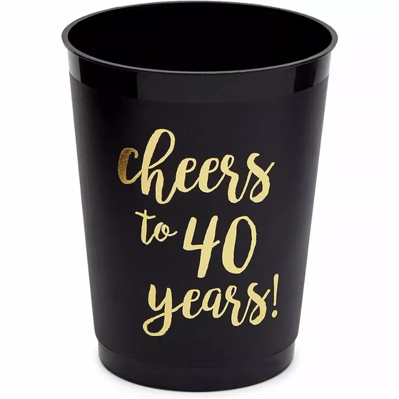 Photo 1 of 40 Birthday Party Cups for Cheers to 40 Years Celebrations, 16 oz
