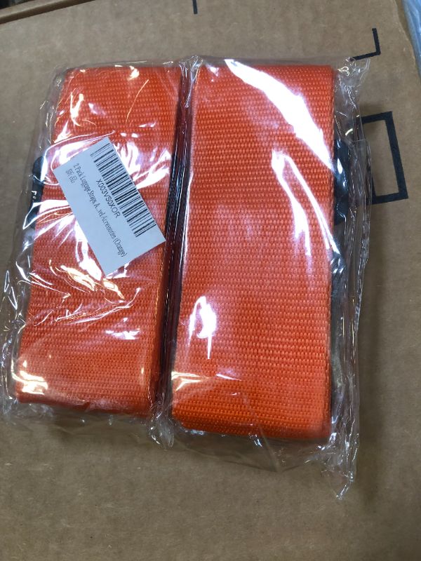 Photo 2 of 2 Pack Luggage Straps, Adjustable Suitcase Belts for Travel Accessories (Orange)