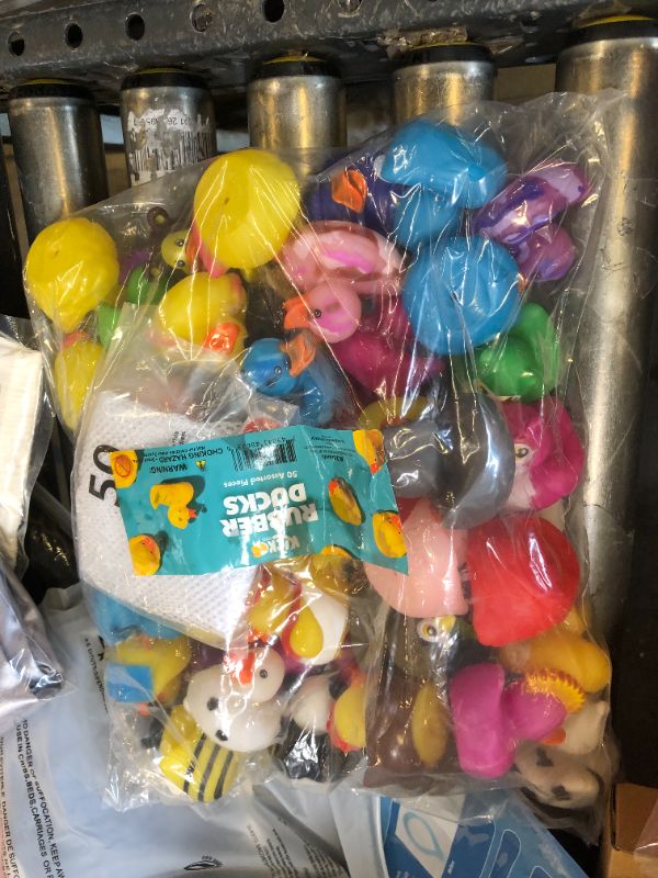 Photo 1 of Kicko 2 inches Assorted Rubber Ducks in Bulk - 50 Pack Ducking Jeeps for Kids - for Sensory Play, Stress Relief, Stocking Stuffers, Classroom Prizes, Pinata Filler, Party Favors - Character Ducks Toys
