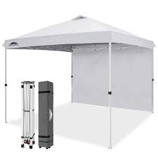 Photo 1 of 10 ft. W x 10 ft. D Pop-Up Canopy Tent with 1 Detachable Sidewall
