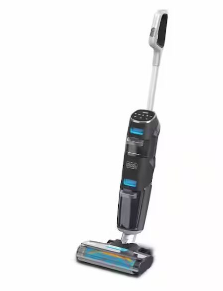 Photo 1 of BLACK+DECKER
 Vacuum Plus Wash Duo Bagless Cordless General Dirt Filter Stick Vacuum for Multi-Surfaces in Black