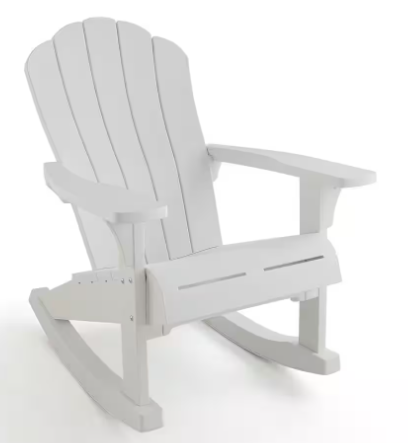 Photo 1 of -FACTORY SEALED- Keter Everest Rocking Chair Durable Weatherproof Outdoor Seating Furniture for Porch and Backyard White