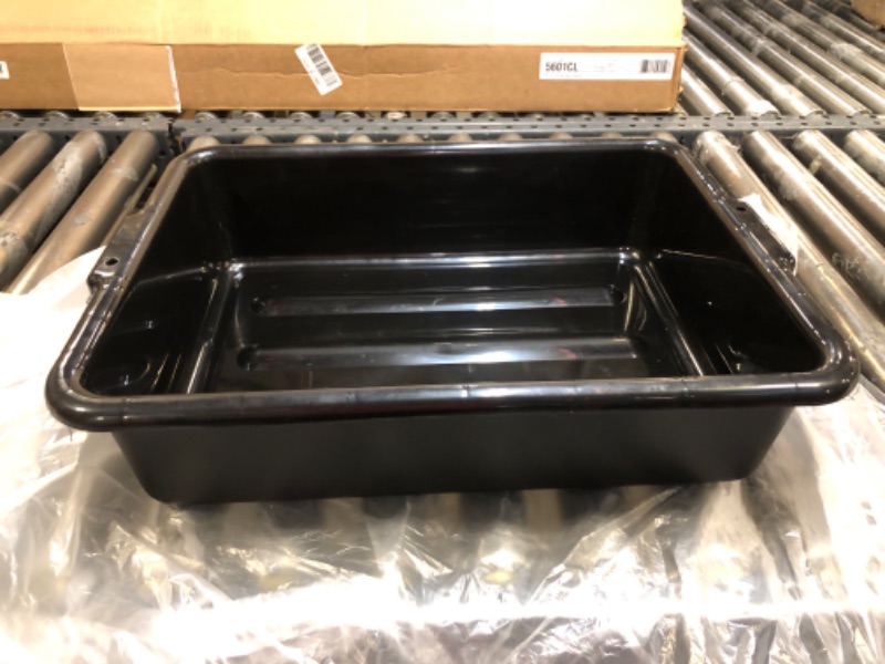 Photo 2 of Black Plastic Bus Tub - Easy Grip - 22" x 15 3/4" x 4 3/4" - 1ct Box - RW Clean - Restaurantware