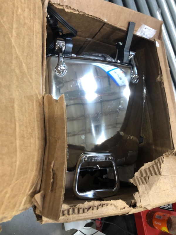 Photo 1 of All-Clad Stainless Steel Waffle Maker 4 Section, Thick Belgium Waffle Makers, Upright Storage 1600 Watts, Nonstick, 6 Browning Levels, Dishwasher Safe