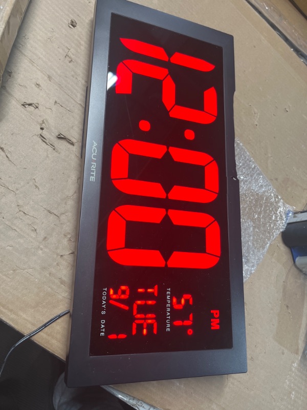 Photo 2 of AcuRite 75100C 18-Inch Large Led Clock with Indoor Temperature