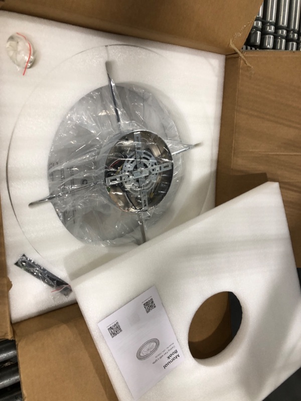 Photo 1 of LUDOMIDE Flush Mount Ceiling Fan with Light, 22" Modern Crystal Chandelier Ceiling Fan with Smart 4-Light Color Change, LED Ceiling Fan Fandelier, Low Profile Ceiling Fan for Bedroom (Silver)