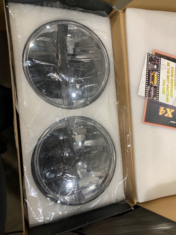 Photo 1 of 7 inch LED Headlight Round 2PCS E-MARK Approved 6000K Hi/lo Beam Lamp