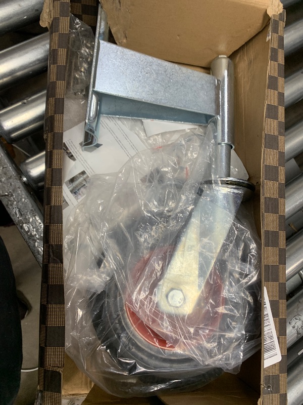 Photo 1 of WOOSKY Spring Loaded Tube Gate Casters 8” Rubber Tire Heavy Duty Gate Caster Wheels with Hardware for Tube Gates, Metal Gates, Wooden Gates, Fence Gates, Swing Gates, 800 Lbs Load Capacity