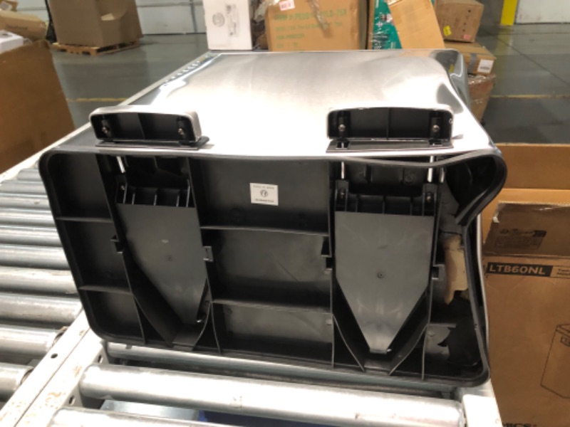 Photo 2 of ***USED - MAJOR DAMAGE - SEE PICTURES***
SONGMICS Trash Can, 2 x 8 Gallon (2 x 30 L) Garbage Can for Kitchen, with 15 Trash Bags, 2 Compartments, Plastic Inner Buckets and Hinged Lids, Airtight, Silver and Black ULTB60NL