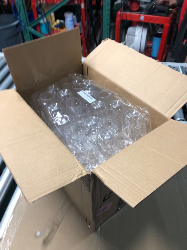 Photo 1 of 24 Stemless Plastic Champagne Flutes - 9 Oz Plastic Champagne Glasses Clear Plastic Unbreakable Toasting Glasses Shatterproof Disposable Reusable Perfect For Wedding Or Party
