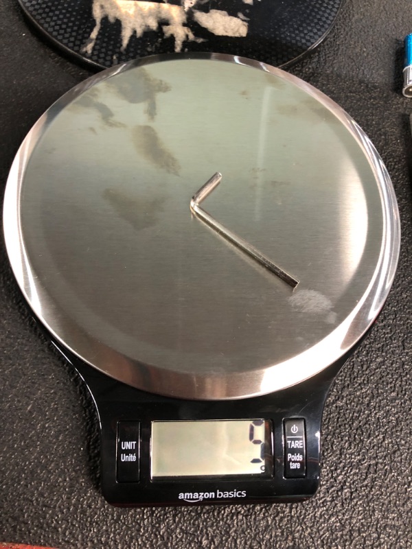 Photo 2 of Amazon Basics Stainless Steel Digital Kitchen Scale with LCD Display, Batteries Included