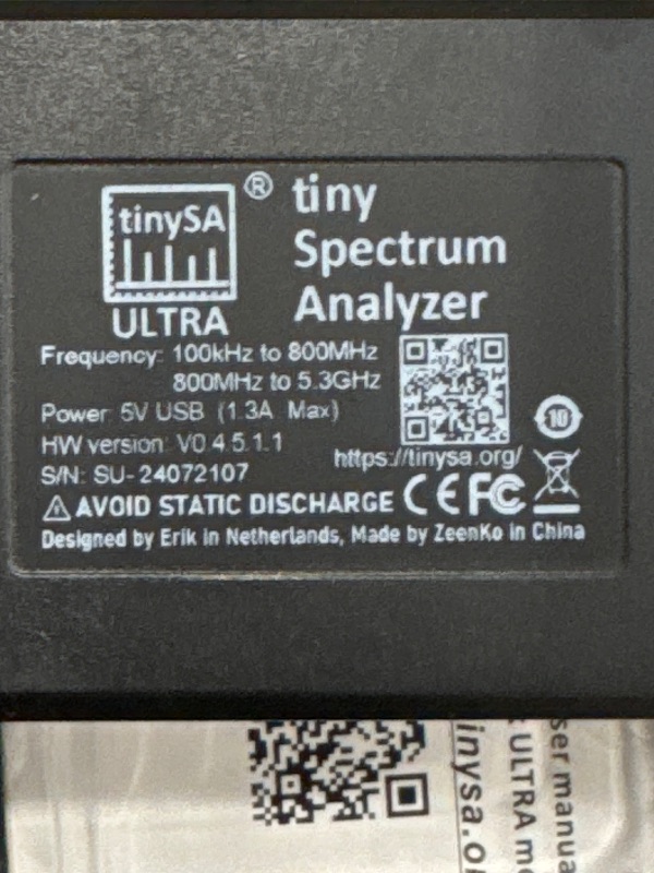 Photo 3 of **NONREFUNDABLE**FOR PARTS OR REPAIR**SEE NOTES**
ALIESTFDNO 2024 Upgraded TinySA Ultra Spectrum Analyzer, 4.0 Inch 100kHz to 5.3GHz Handheld Frequency Analyzer with 32Gb Card, 2-in-1 Signal Generator 100kHz to 800MHz MF/HF/VHF UHF Input,V0.4.5.1