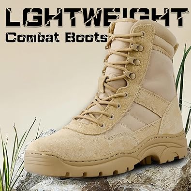 Photo 2 of 
Visit the QUNLON Store
QUNLON Men's Tactical Boots Military Boots for Men Side Zipper Combat Motorcycle Boots Lightweight Army Work Boots 8'' Duty Boots, size 10.5