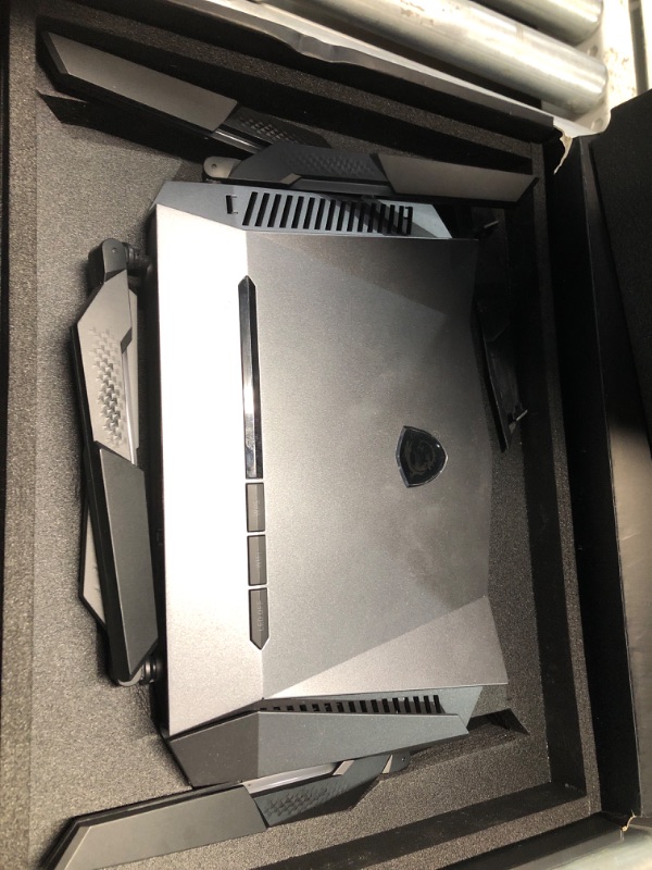 Photo 1 of MSI Radix AXE6600 WiFi 6E Tri-Band Gaming Router, AI QoS, RGB, 1.8GHz Quad-Core Processor, MU-MIMO, Gigabit Wireless, 8-Stream, High Speed Long Range
