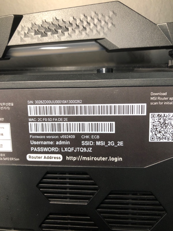 Photo 1 of MSI Radix AXE6600 WiFi 6E Tri-Band Gaming Router, AI QoS, RGB, 1.8GHz Quad-Core Processor, MU-MIMO, Gigabit Wireless, 8-Stream, High Speed Long Range