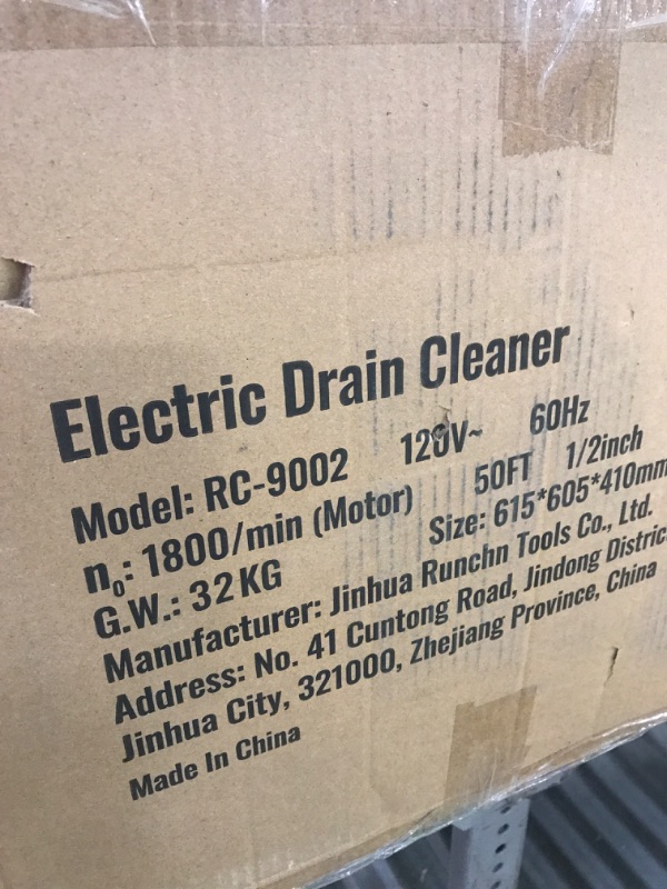 Photo 1 of ***Parts Only***VEVOR Drain Cleaning Machine 50 FT x 1/2 Inch, Sewer Snake Machine Auto Feed, Drain Auger Cleaner with 4 Cutter & Air-Activated Foot Switch for 1" to 4" Pipes