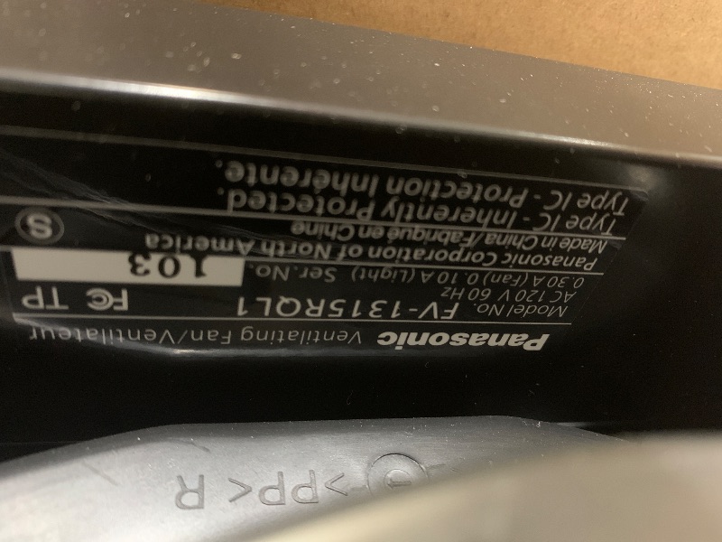 Photo 3 of *MISSING WHITE GRILLE, UNIT ONLY*
Panasonic WhisperChoice 0.8-Sone 150-CFM White Bathroom Fan Energy Star