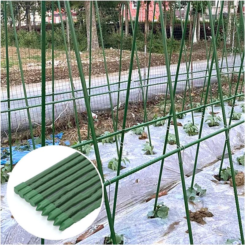 Photo 1 of  Plant Stakes, Plant Support Sticks, Sturdy Green Plant Sticks for Fences Trees Beans? Easy to Use (Color : Green-16mm, Size : 10pcs)