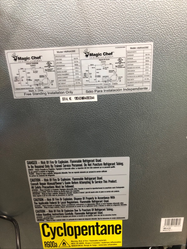 Photo 1 of 3.2 cu. ft. Refrigerator in Black