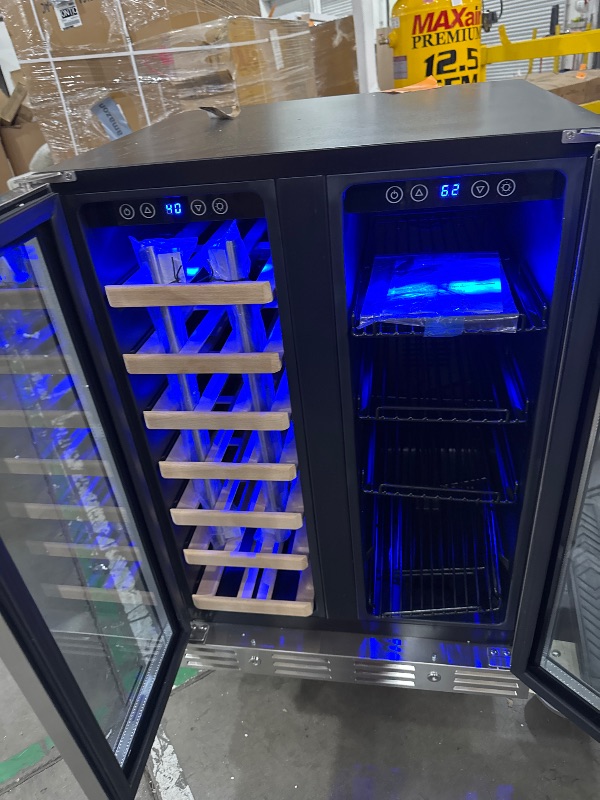 Photo 5 of ***USED - NO PACKAGING - POWERS ON - BUT DOESN'T COOL - SEE PICTURES***
Kalamera Wine and Beverage Refrigerator, 24 inch Wine Fridge Dual Zone Hold 20 Bottles and 78 Cans, Digital Touch Control, Built-In or Freestanding
