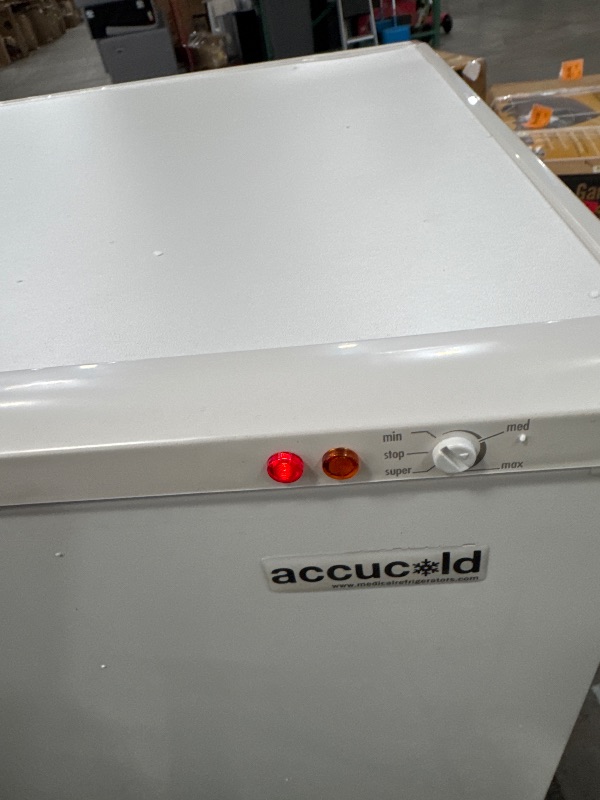 Photo 2 of *Powers on*Accoculd VT65ML Freestanding Medical All-Freezer Capable of -25C Operation with Front-Mounted Lock, Manual Defrost, One Piece Interior Liner, Reversible Door and White Exterior