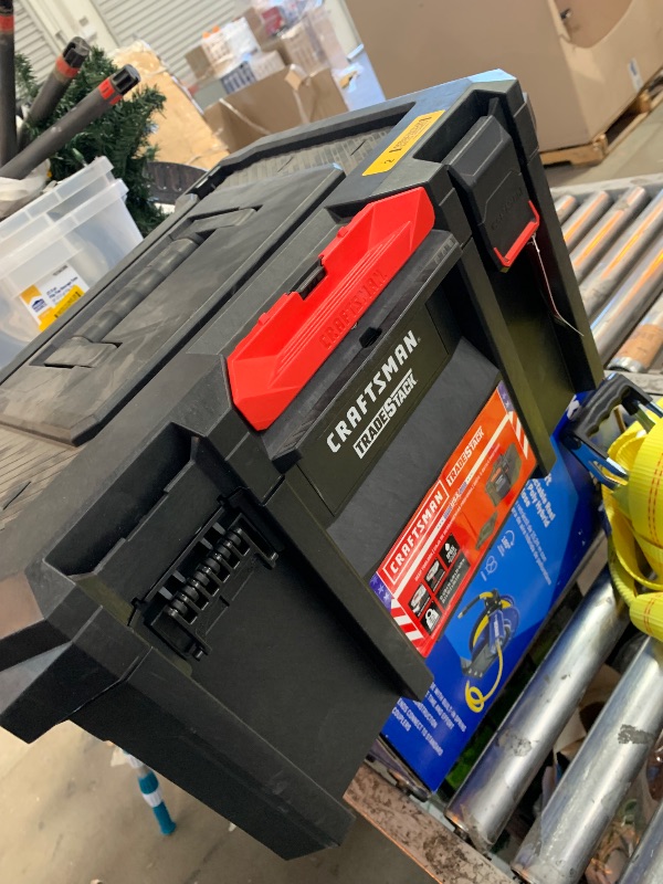 Photo 1 of DAMAGED LOCK
CRAFTSMAN TRADESTACK Tool Box, Waterproof Indoor/Outdoor, Stackable Tool Storage, Lockable, 21 Inch (CMST21430)