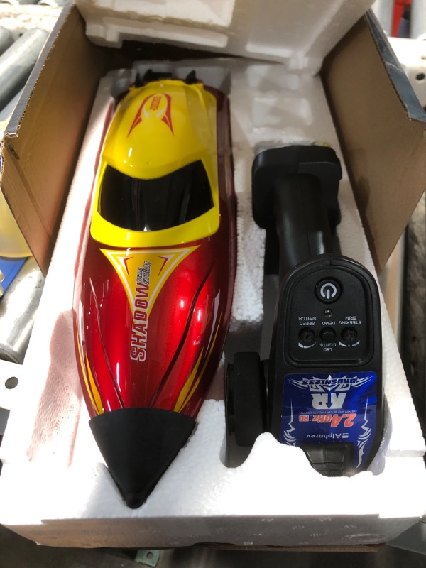Photo 1 of ALPHAREV Brushless RC Boats for Adults - R608 30+ MPH Fast Remote Control Boat for Pools & Lakes, 2.4GHz RC Speed Boat with Replaceable Accessories, Summer Water Toys Birthday Gifts for Boys Kids