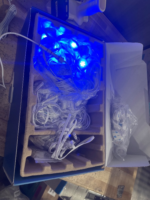 Photo 2 of ***(USED/MISSING PARTS)***
Lepro E1 AI Permanent Outdoor Lights APP Control, 150ft Smart RGB+IC Christmas House Lights with 90 Warm/Cool White LED Pucks, Alexa Google Enabled, AI Generated Lighting LLM, NO Remote, 2.4 GHz WiFi