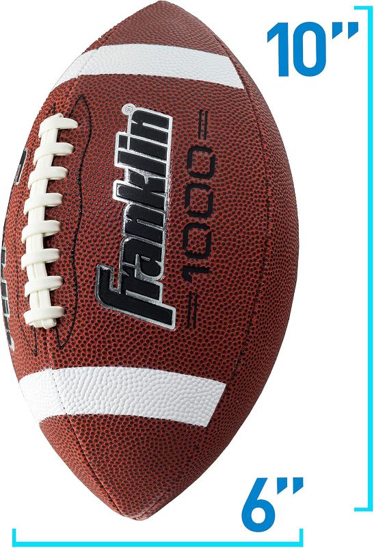 Photo 1 of 
Franklin Sports Youth Footballs - Junior + Pee Wee Kids Footballs - All-Weather Synthetic Leather Outdoor Footballs - Extra Grip 1000 Footballs for Kids - 1