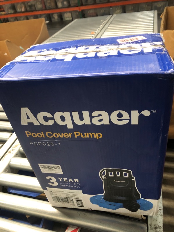 Photo 3 of Acquaer 1/4 HP Automatic Swimming Pool Cover Pump, 115 V Submersible with 3/4” Check Valve Adapter & 25ft Power Cord, 2250 GPH Water Removal for Pool, Hot Tubs, Rooftops, Water Beds and more