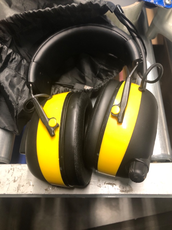 Photo 3 of ***NON REFUNDABLE, PARTS ONLY***Upgraded 5.4 Bluetooth Hearing Protection AM FM Radio Headphones, 30dB SNR Safety Earmuffs, Rechargeable, Ear Protection for Mowing, Workshops, and Snowblowing