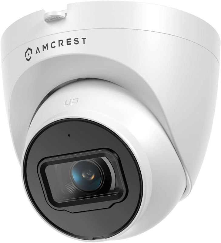 Photo 1 of 2-Pack Amcrest UltraHD 4K (8MP) Outdoor Security IP Turret PoE Camera, 3840x2160, 98ft NightVision, 125° FOV, IP67, MicroSD Recording (256GB), White (2PACK-IP8M-T2599EW-AI-V3)