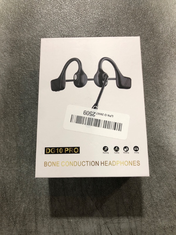 Photo 2 of Bone Conduction Headphones with Mic, Earphones Bluetooth 5.3, Open-Ear Headphones with Noise-Canceling Rotated Boom Microphone, Wireless Headset Sweatproof Earphones for Working, Running, Driving