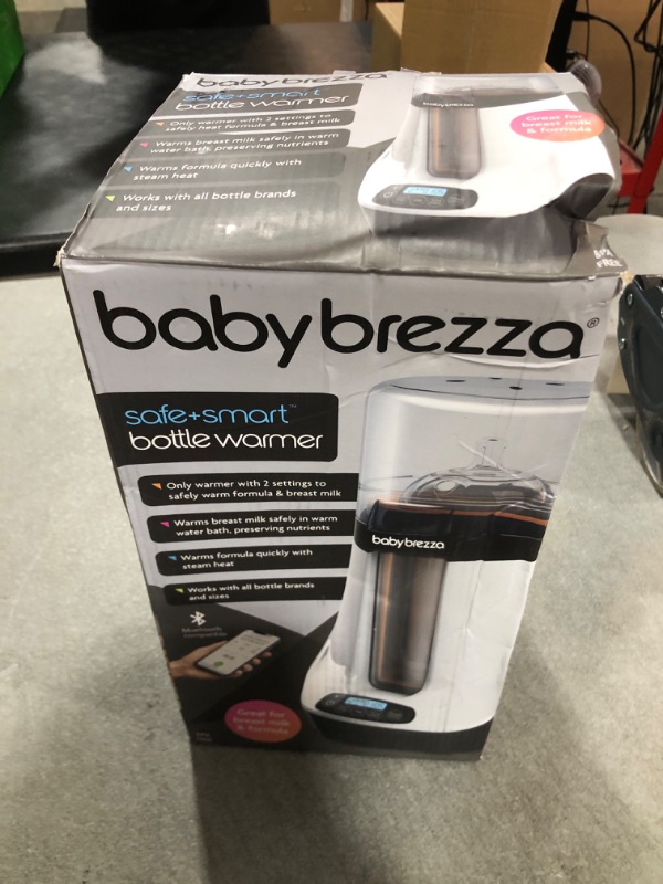 Photo 1 of Baby Brezza Smart Baby Bottle Warmer, Breastmilk Warmer + Defroster - Only Brand with Different Temperatures for Breastmilk + Formula - Universal Fit for All Bottles + Milk Bags - Bluetooth Control